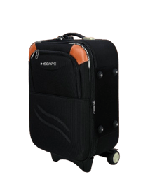 a black suitcase with two wheel