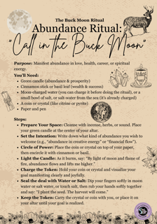 The Buck Moon Ritual Abundance Ritual Soul Sisters Tarot
