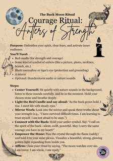 The Buck Moon Ritual Courage Ritual Soul Sisters Tarot