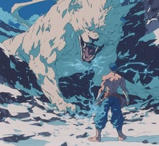 un Homme musclé qui combat un boss
