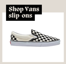 a pair of vans slip - ons with a checkered pattern