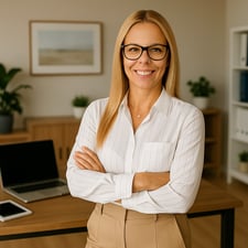 Christina, bookkeeper in Kelowna at her desk