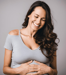 Préparation mentale d'un femme enceinte souriante