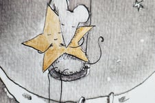illustration d'une souri qui enlace une étoile
