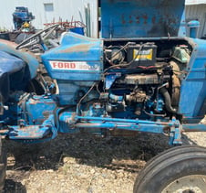 a tractor being worked on