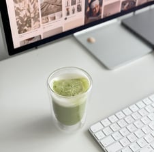 a cup of green tea and a cup of green tea