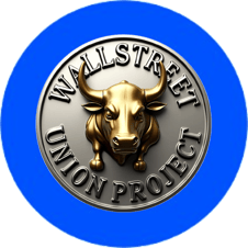 a wall street union union logo on a blue circle