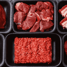 beef in trays