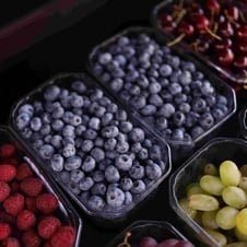 berries in trays