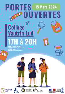 Affiche pour les JPO du collège Vautrin Lud