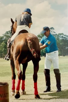 The polo-playing Leightons between chukkas by Peter Pickering