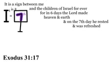Exodus 31 :17 Say it slow