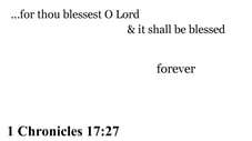 1 Chronicles 17:27 You should see