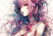 Anime artwork of a girl with pink hair and pink eyes – SimcaArt gallery thumbnail.