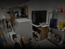 ART PLAY LAND workshop with 3D figures, painting booth, colors, and 3D printers