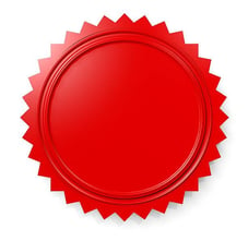 Red notary seal stamp on a document, certifying its authenticity.