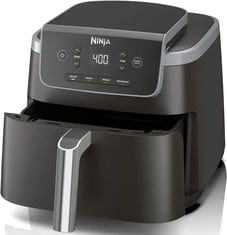 a black and white air fryer with a digital display