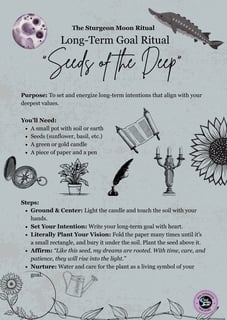 Sturgeon Moon Ritual Long term Goal Ritual Soul Sisters Tarot