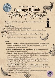 The Buck Moon Ritual Courage Ritual Soul Sisters Tarot