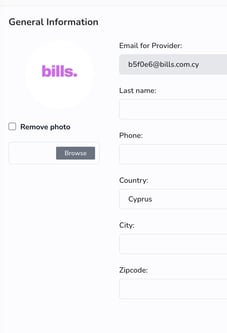 bills management unique email address
