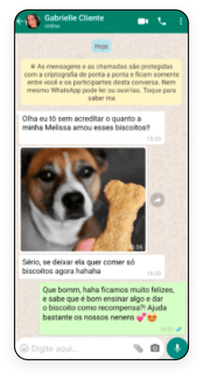 a dog sitting on a phone with a message