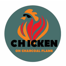 chicken on charcoal flame logo