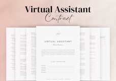Contract template for virtual assistants with signature areas and checklist.