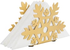 Gold Metal Snowflake Cutout Winter Design Tabletop Napkin Holder