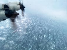 NOAA N43RF "Miss Piggy" flying low level over the ocean in Hurricane Sally 14 Sept 2020, by James Carpenter (NOAA)