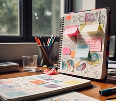 Notebook for writing study notes, drawing and doodling 