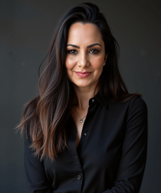 A photo of shadow worker and author of So, I Married My Shadow, LVF. She has long brown hair..