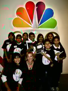 Angie Crouch leads LACER After School program on NBCLA studio tour