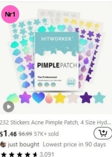 E-commerce company "Temu" most sold "Facial care" products  nr 1 (week 48)