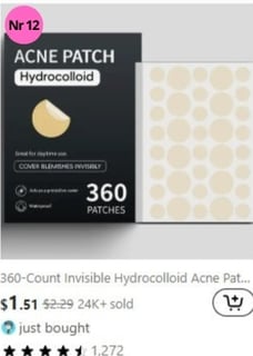E-commerce company "Temu" most sold "Facial care" products  nr 12 (week 48)