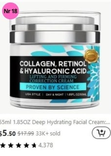 E-commerce company "Temu" most sold "Facial care" products  nr 18 (week 48)