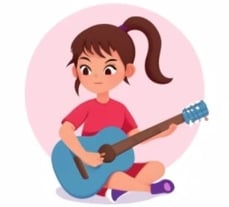 Practicing the A major guitar chord