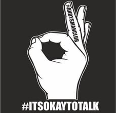 This logo, is showing an ok hand signal with the words saying its ok to talk