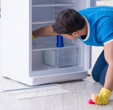 Technician is cleaning the fridge