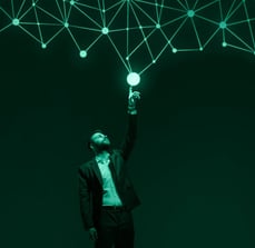Man selecting data from cloud