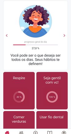 Visualize sua lista diária de hábitos