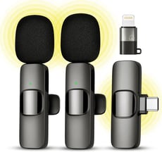 Qhot Micrófono de Solapa para grabación de vídeo - 2 Pack