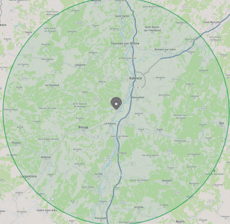 carte 50 kilomètres de la Voulte-sur-Rhône