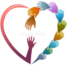 hands of people holding of different colors