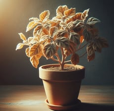 Vaso de planta com terra seca