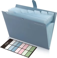 SKYDUE Expanding File Organizer with 8 Pockets, Accordion File Folders with Labels, Portable Documen