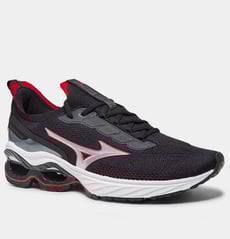 Tênis Mizuno Wave Invictus 4 Masculino - Preto+Vermelho