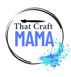paintbrush and paint splatter that craft mama logo