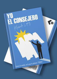 Libro politico celeste en un fondo infinito