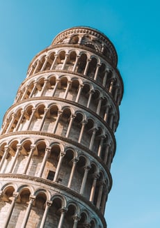 Leaning tower of Pisa - Piazza dei Miracoli - Italy - details of the leaning tower of Pisa