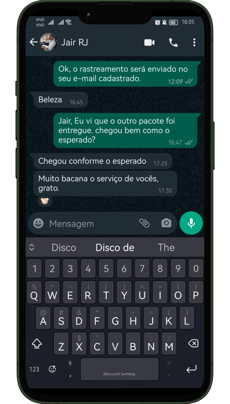 print de uma conversa de whatsapp